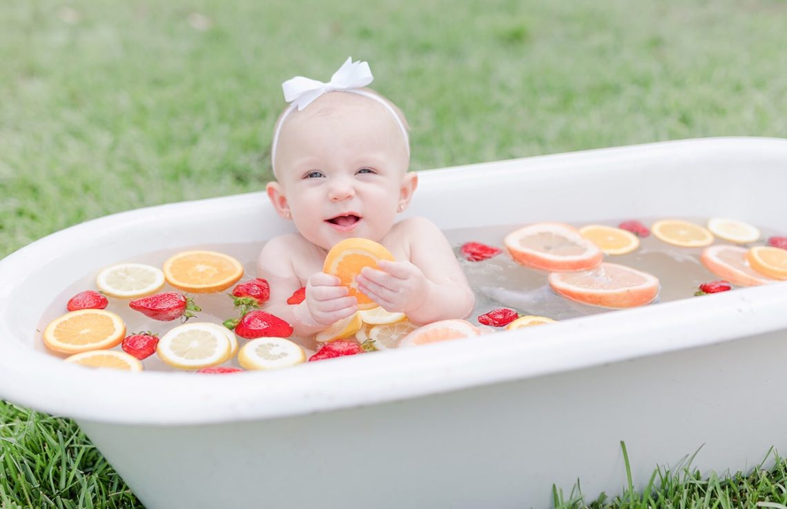 baby fruit bath session