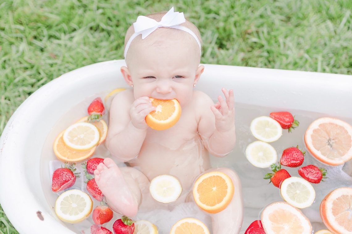 Baby fruit bath mini session